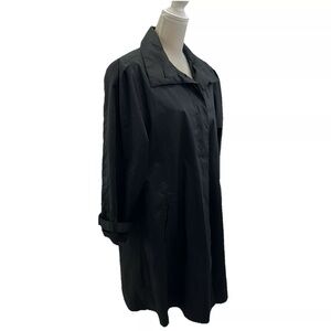 British Mist Black Raincoat Trench Jacket Women’s 11/12 Waterproof Fully Lined
